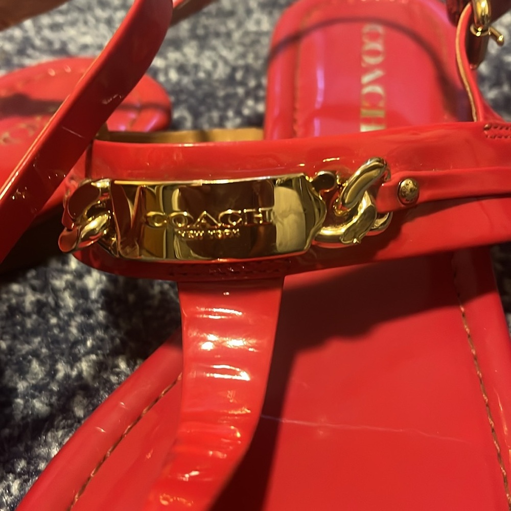 Coach Catarine Red Patent Leather Sandal - Picture 3 of 5